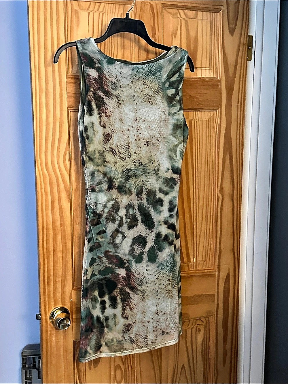 Women's Sleeveless Animal Print Mini Dress